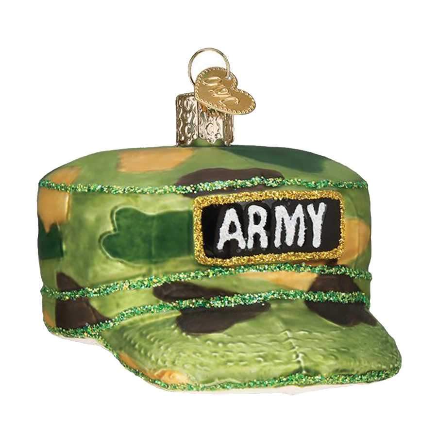 Thin Green Line Ornament, Army Cap