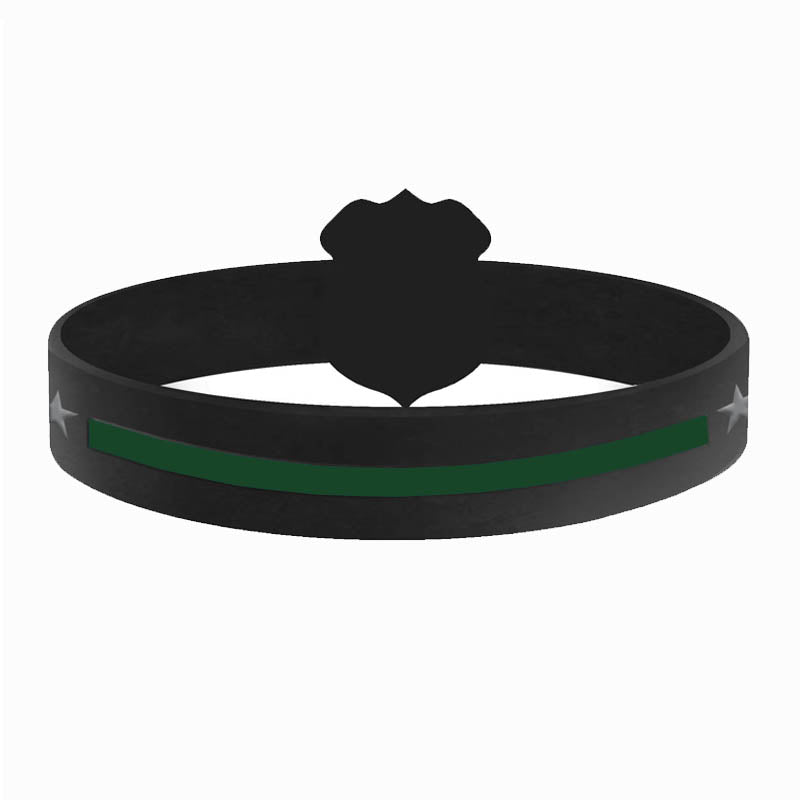 Thin Green Line Military Shield Bracelet