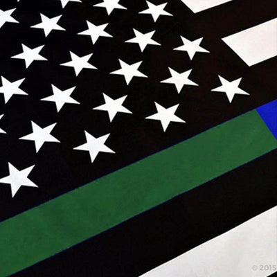 Thin Green & Blue Line American Flag, Polyester, 3 x 5 Ft