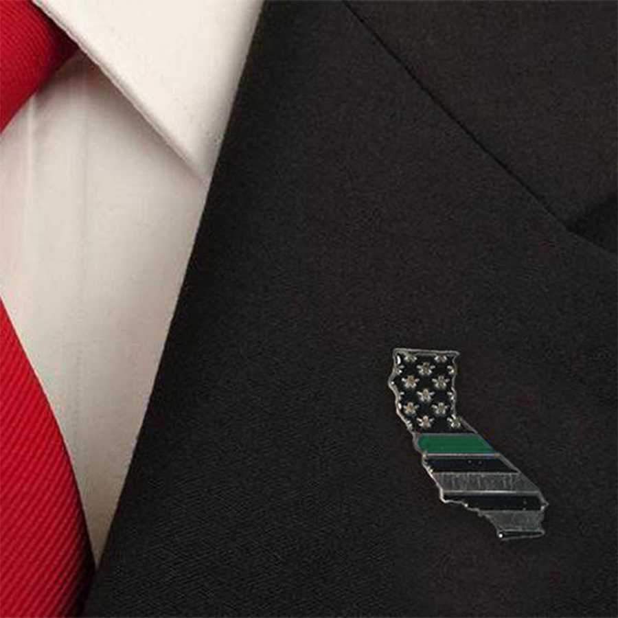 3/4" State Pins - Thin Green Line USA