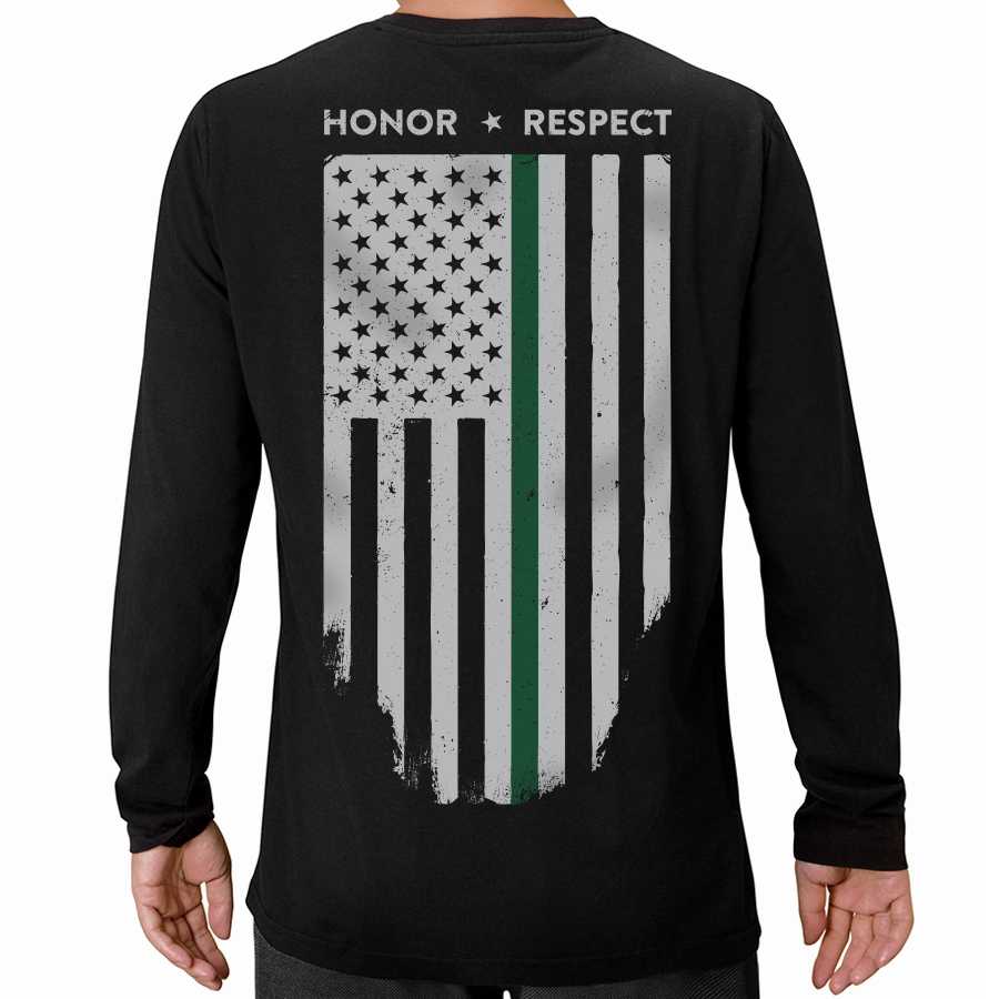 Men's Long Sleeve  - Thin Green Line Honor & Respect
