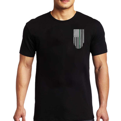 Men's T-Shirt - Thin Green Line Flag Honor & Respect
