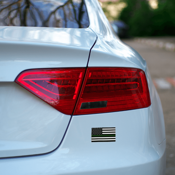 Thin Green Line American Flag Sticker - 2.5 x 4.5 Inches