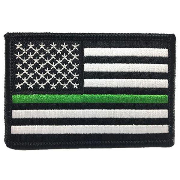 Thin Green Line American Flag Patch - Sew On