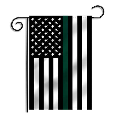 Thin Green Line American Garden Flag
