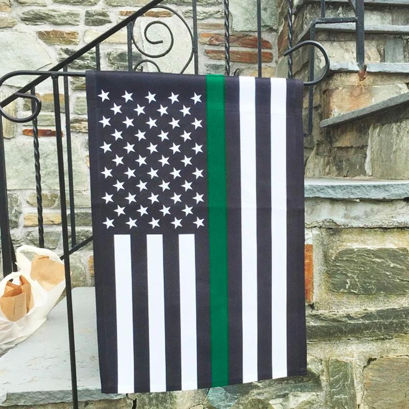 Thin Green Line American Garden Flag