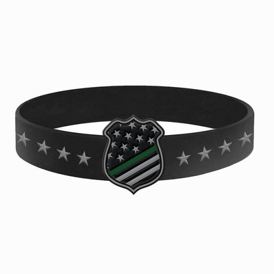 Thin Green Line Military Shield Bracelet